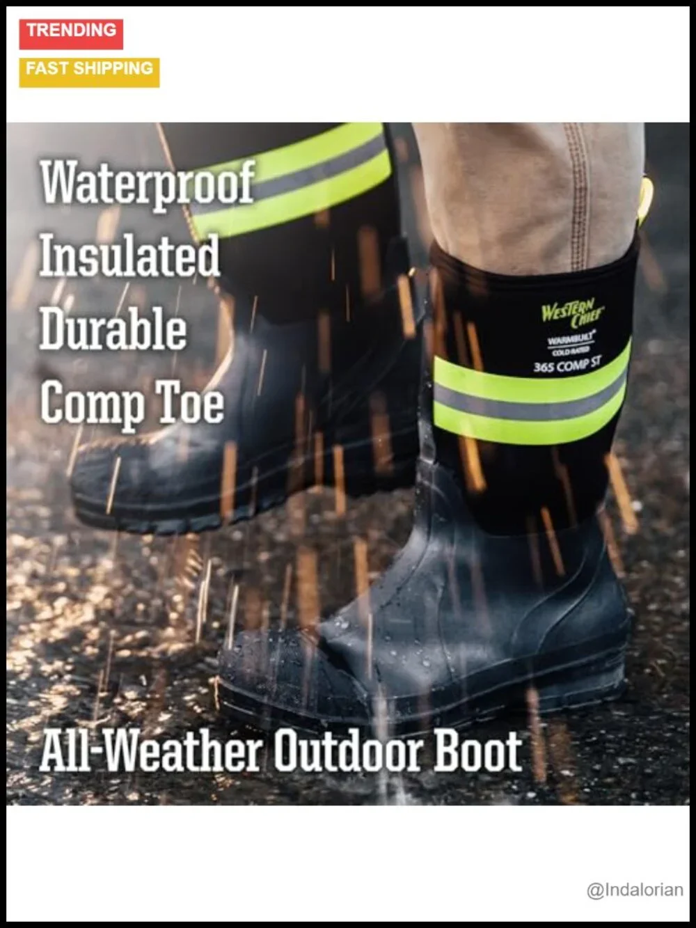 Unisex Neoprene Cold Weather Rain Boots Waterproof Insulated Winter Snow Boots